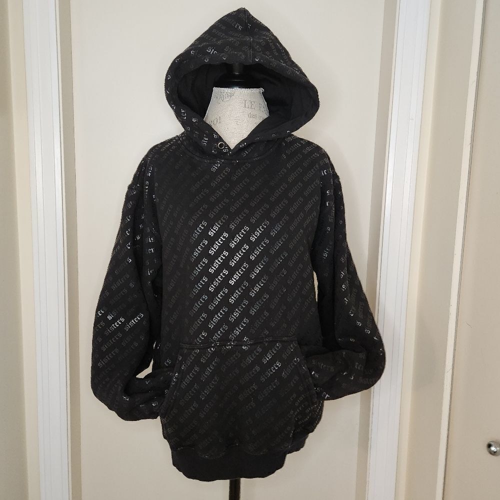 Black graphic hoodie sweatshirt